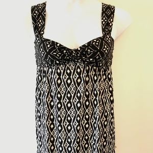 Max Studio Black and Off White Coloured Dress Size: Medium